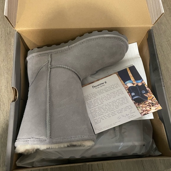 BearPaw Shoes - BearPaw Light Gray Shearling Boots